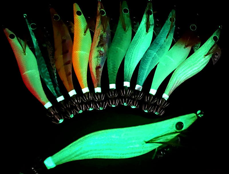 Glow Wood Shrimp Squid Jig, 1.5–3.5 in, 8–19 g (0.3–0.7 oz) – product photo