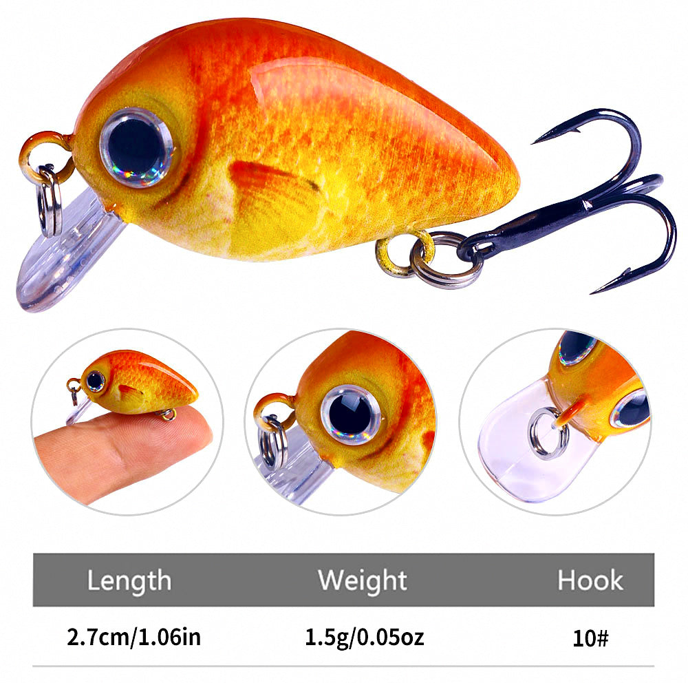 Mini Chubby Minnow Hard Bait, Freshwater & Saltwater