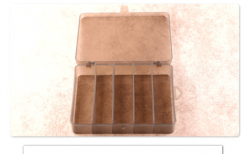 5-Compartment Plastic Tackle Box, Clear, 3 Sizes – product photo
