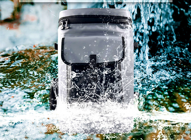 Waterproof PVC Fishing Backpack with Insulated Cooler, 30 L – product photo