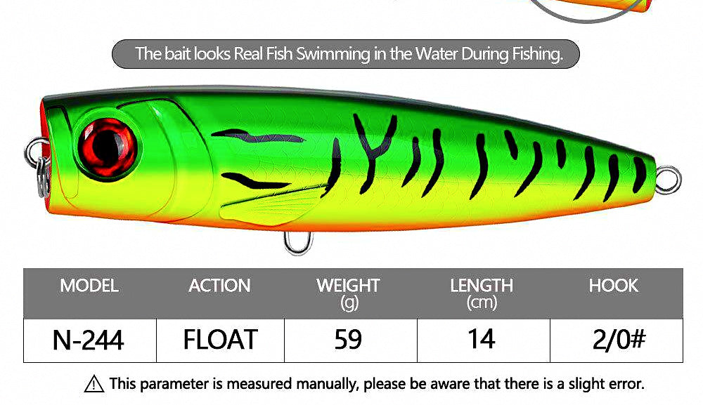 Floating Popper Lure, 14 cm (5.5 in) 59 g (2.1 oz) – product photo