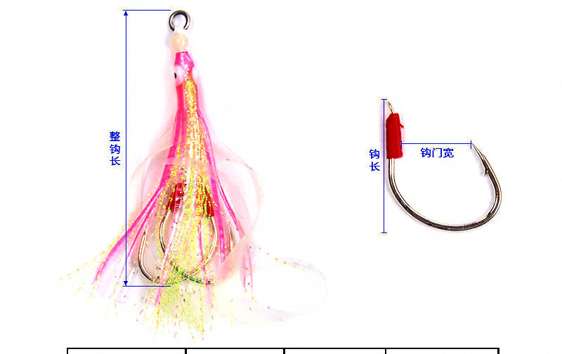 Glow Squid Skirt Double Assist Hooks for Slow Pitch Jigs – product photo