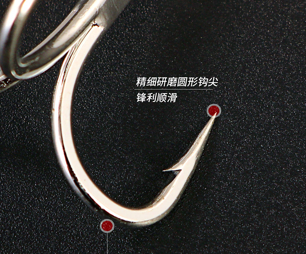 4X Reinforced Treble Hooks for Jigs, Barbed, Sizes #8 to 4/0 – product photo