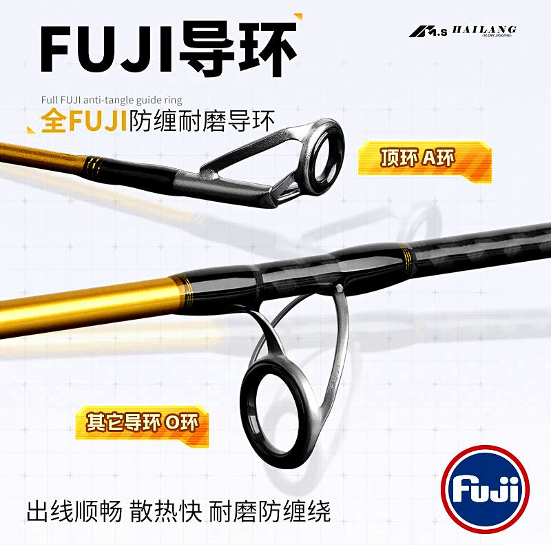 Slow Pitch Jigging Rod, Solid Carbon, 6 ft–6 ft 3 in (1.83–1.91 m) – product photo