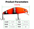 Sinking Minnow Hard Bait, 9 g (0.3 oz), 6.5 cm (2.6 in) – product photo