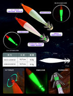 Glow Wooden Shrimp Squid Jig (Egi), Size 4, 10.7 cm – product photo