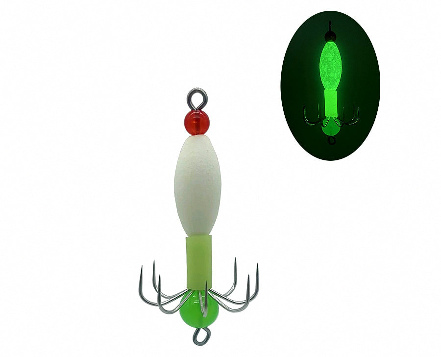Octopus Trailer Hooks with Beads, Barbless, Glow & Color – product photo