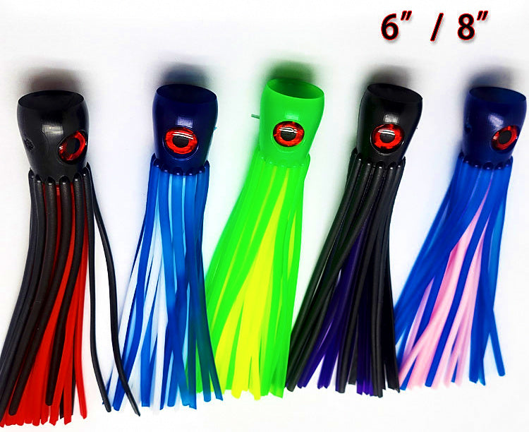 Soft Head Octopus Skirt Trolling Lure, 6 in or 8 in – product photo