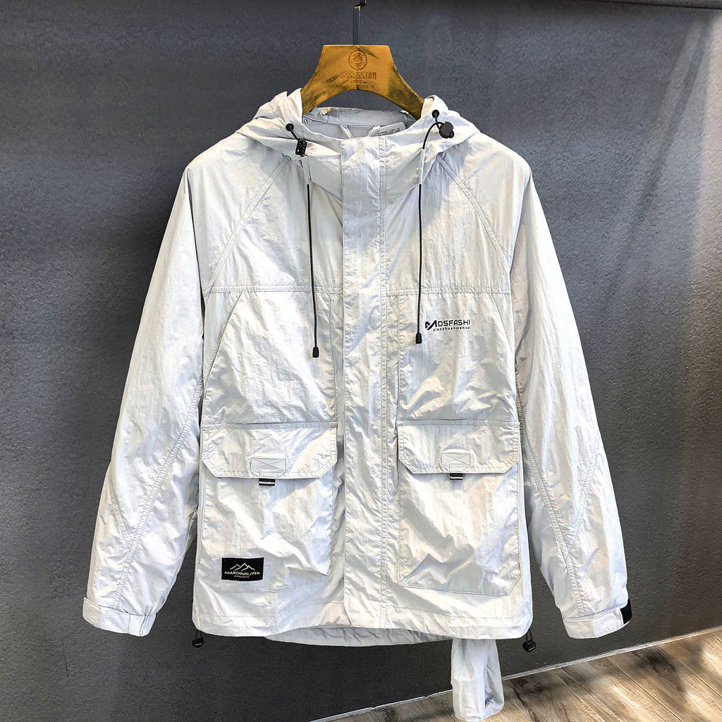 Men's UPF 50+ Hooded Sun Shirt, Lightweight Nylon