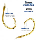 Pre-Tied Snelled Eagle Beak Hooks, Gold, Tub Pack – product photo