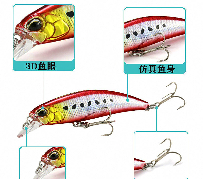 Sinking Minnow Lure with Rattle Beads – product photo