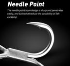 5X Strong Treble Hook, Carbon Steel, Gun Color, Sizes 8–2/0 – product photo