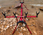 Fishing Rod Pod Holder Stand, 3–5 Rod Sets, Red or Black – product photo