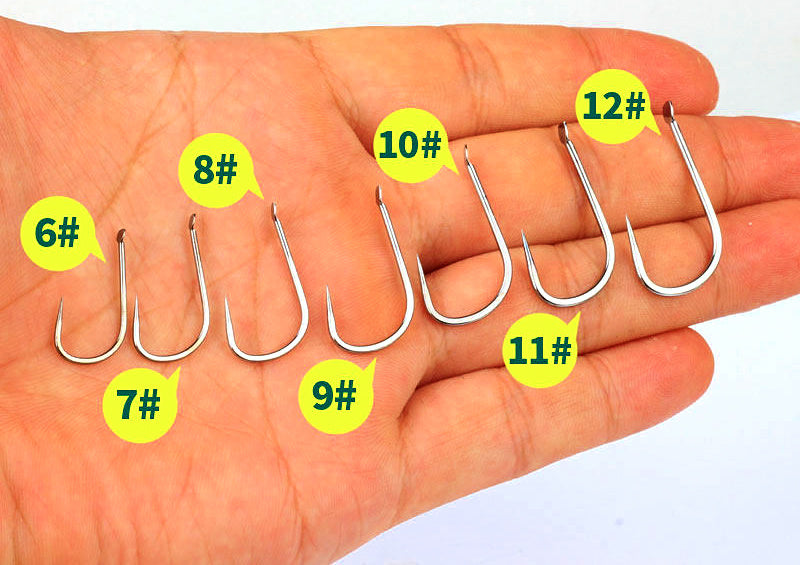 Barbless Kanto-Style Fishing Hooks, Sizes 6–18 (10 or 50 pcs) – product photo