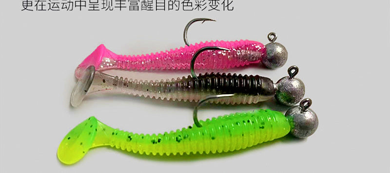 Ribbed T-Tail Soft Swimbait, 50-Pack, 5.5–7.5 cm (2.2–3.0 in) – product photo