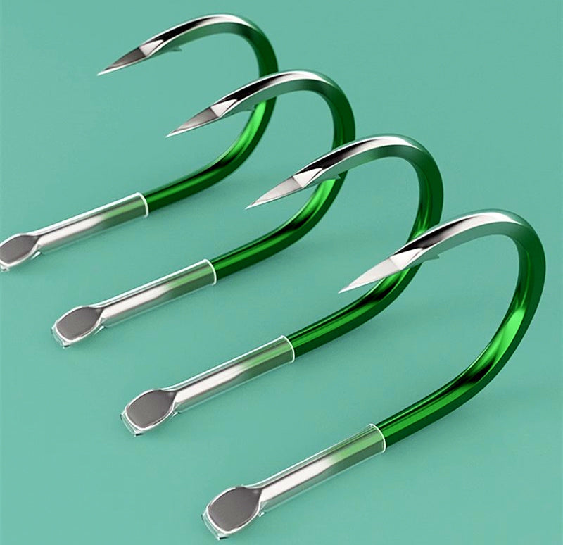 Iseni Style Barbed Hook, Heavy Wire, Green, Sizes 10–17 – product photo