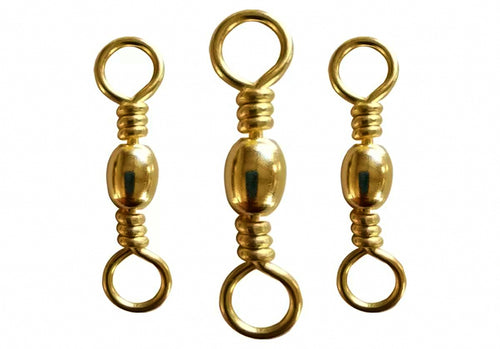 Brass Barrel Swivel, Gold, Sizes 14 to 5/0 – product photo