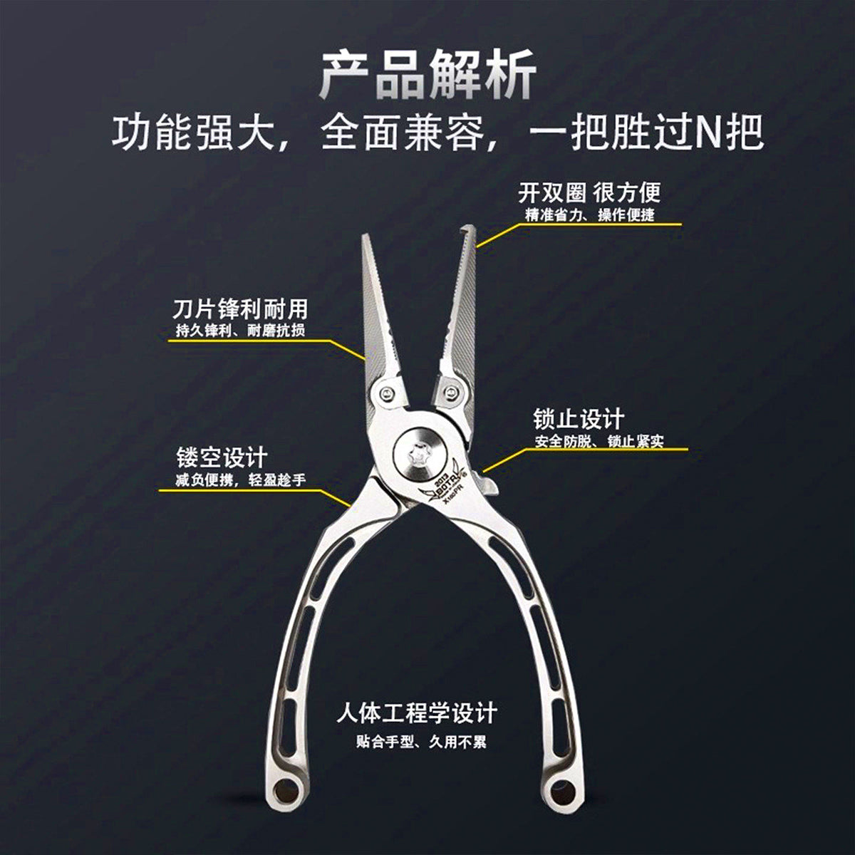 Fishing Pliers & Fish Grippers, Titanium, Steel, Carbon Fiber – product photo