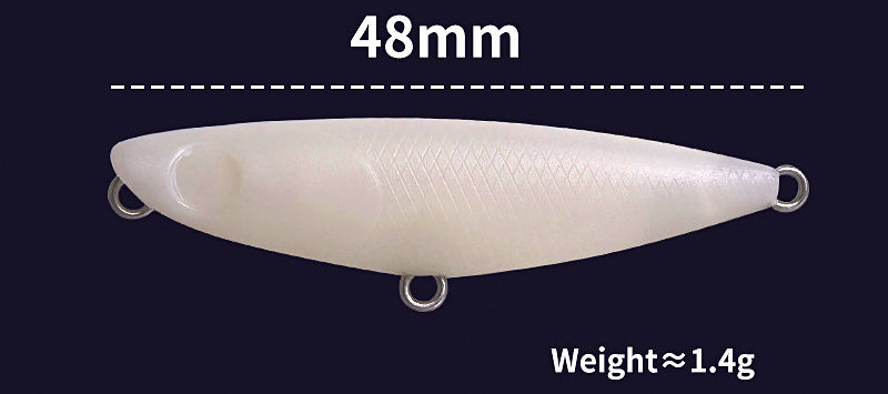 Unpainted Pencil Lure Blank, 4.8 cm (1.9 in), Clear Plastic – product photo