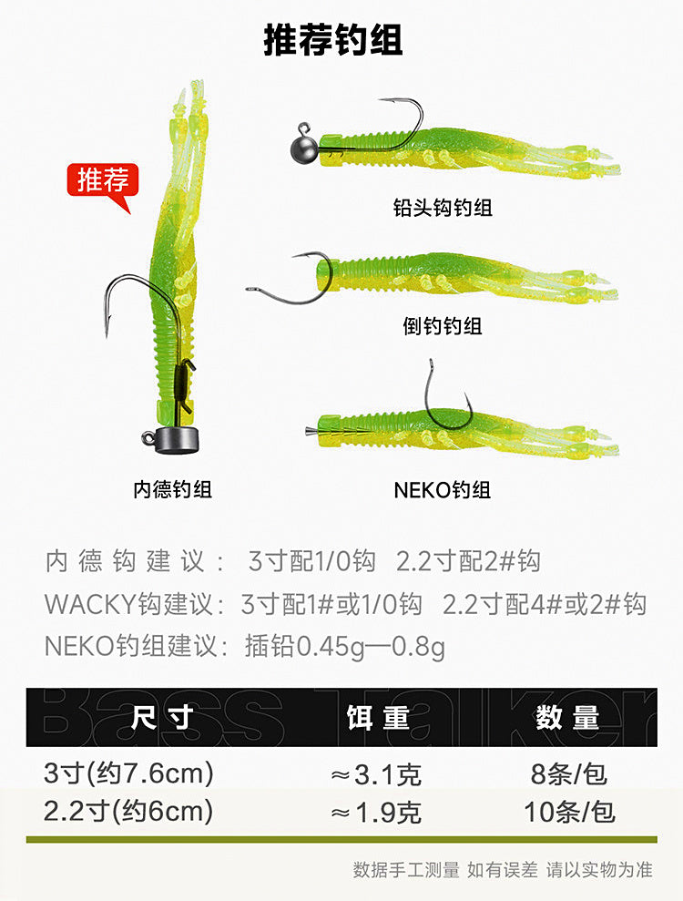 Floating Soft Shrimp Lure for Bass, 2.2 in & 3 in Packs – product photo