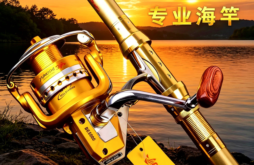 Saltwater Rod and Metal Reel Combo, 5-Piece Carbon – product photo