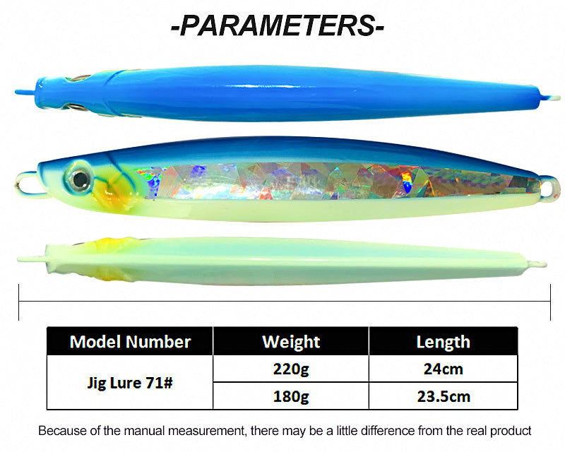 Glow Slow Pitch Jig, 180 g & 220 g (6.3 oz & 7.8 oz) – product photo