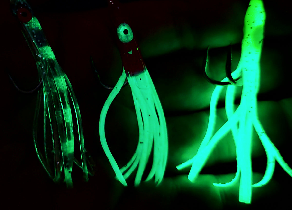 Glow Squid Jig Hook Rig, Size 14 Barbed, Boat Fishing – product photo