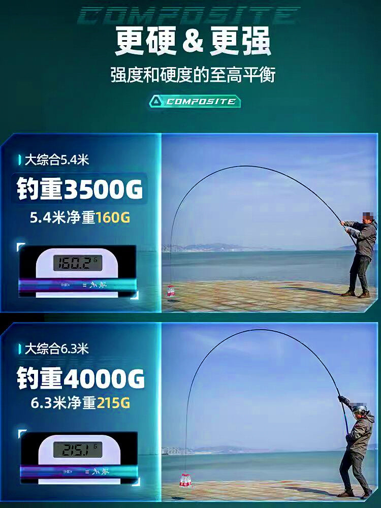 Telescopic Carbon Taiwan-Style Fishing Pole, 3.6–9 m (12–30 ft) – product photo
