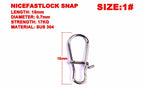 Stainless Steel Fishing Snaps, Quick Connectors, 100 Pack – product photo