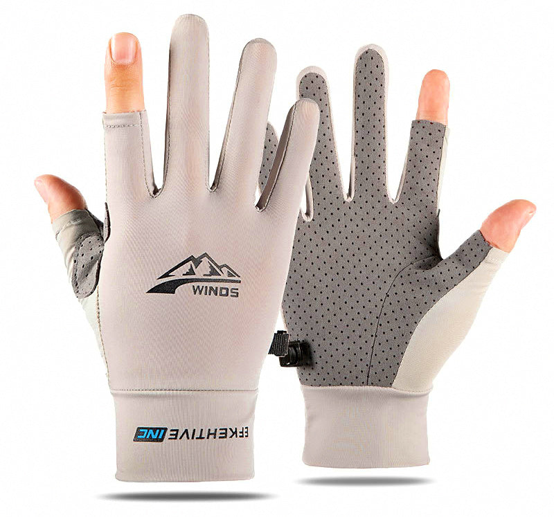 Quick-Dry Sun Fishing Gloves, Half/Full-Finger, Two-Finger Cut – product photo