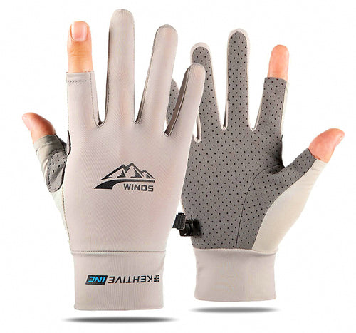 Quick-Dry Sun Fishing Gloves, Half/Full-Finger, Two-Finger Cut – product photo
