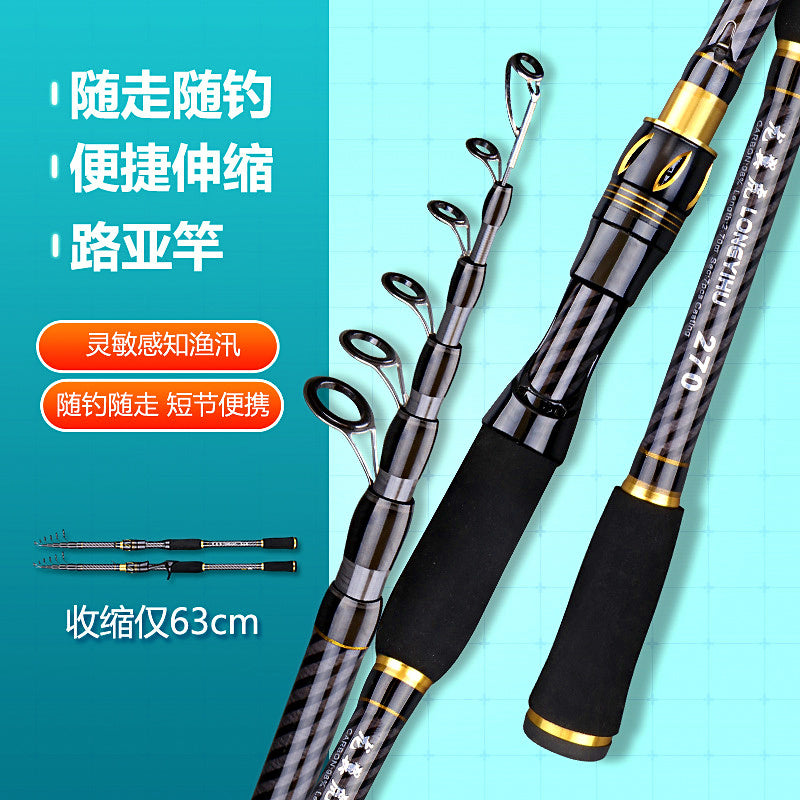 Telescopic Carbon Fishing Rod, 1.8–3.9 m (5.9–12.8 ft) – product photo