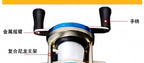 Mini Drum Ice Fishing Reel, Metal Handle, Gold or Blue – product photo