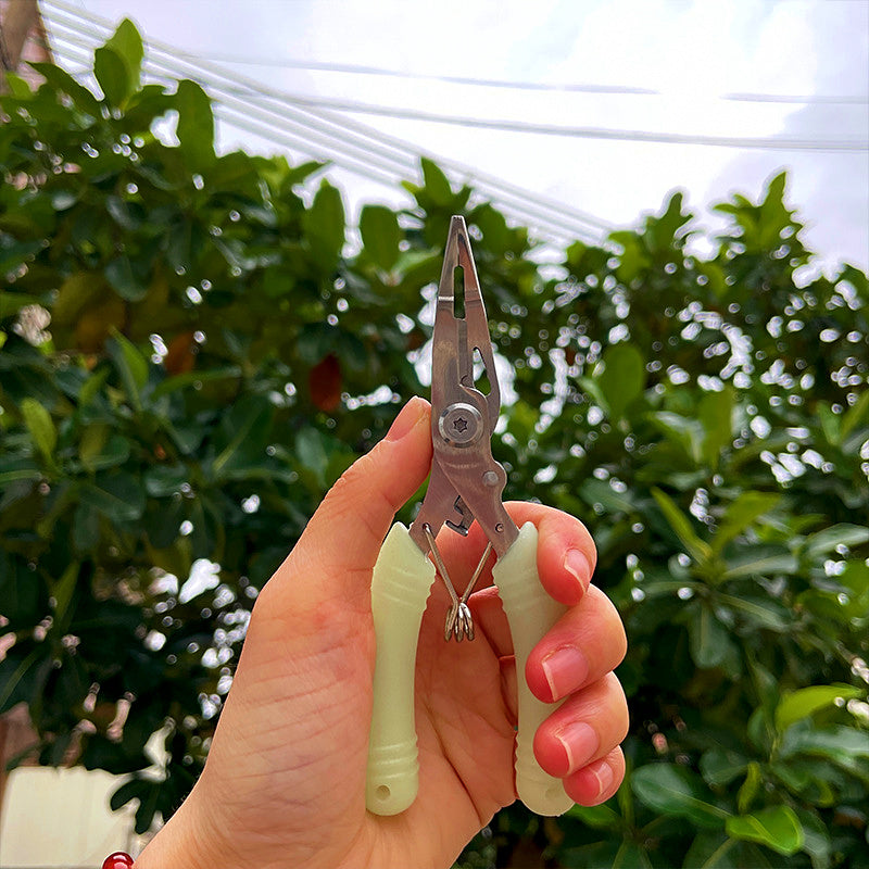 Stainless Steel Fishing Pliers, Glow Handle, Straight Nose – product photo