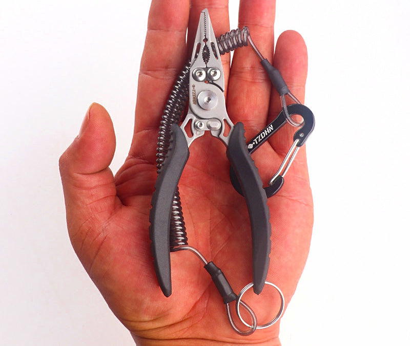 Mini Fishing Pliers, Stainless Steel with Split Ring Opener – product photo