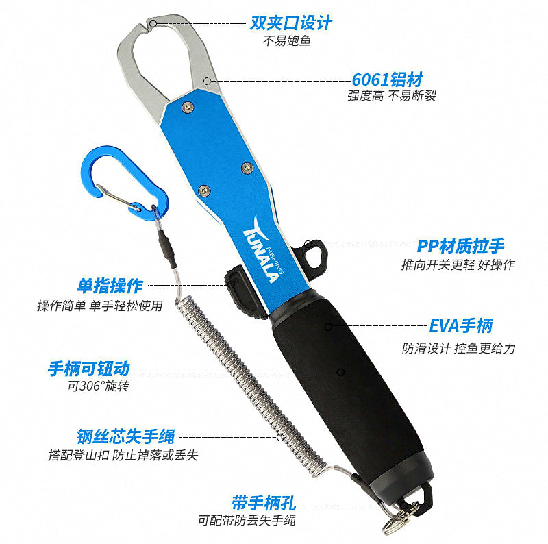 Push-Pull Aluminum Fish Gripper, Rotating, Multi-Function – product photo