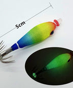Glow Squid Jig, Single Hook Wood Shrimp, 5–6 cm (2–2.4 in) – product photo