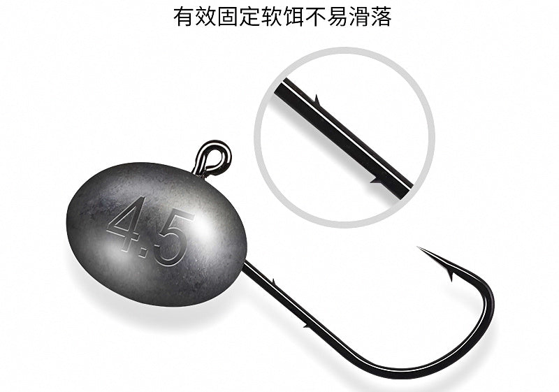 Round Jig Head Hooks, 1.5–7 g (0.05–0.25 oz), Barbed – product photo