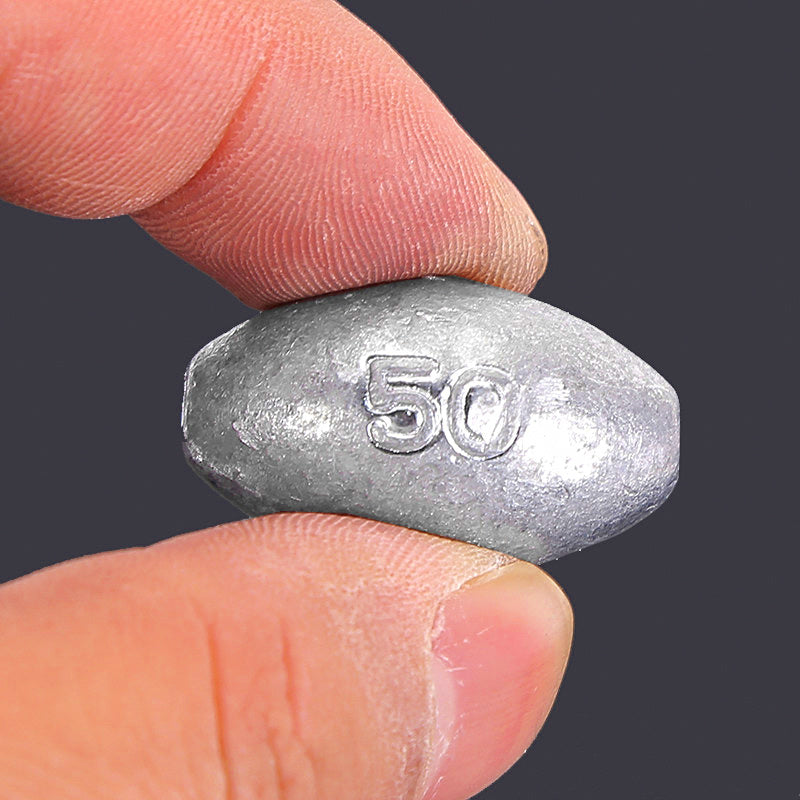 Lead Olive Sinkers, Center-Hole, 0.04–5.3 oz (1–150 g) – product photo