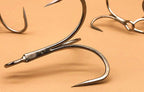 Barbed Stainless Steel Treble Hooks, 25-Pack, Size 16 to 4/0 – product photo