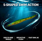 S-Shape Slow Pitch Jig, Glow & Laser, 100–200 g (3.5–7.1 oz) – product photo
