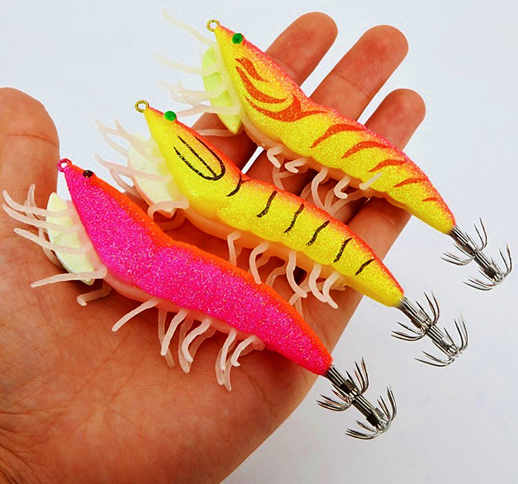 Wood Shrimp Squid Jig with Rattle, 3.5 Size, 21-24 g – product photo