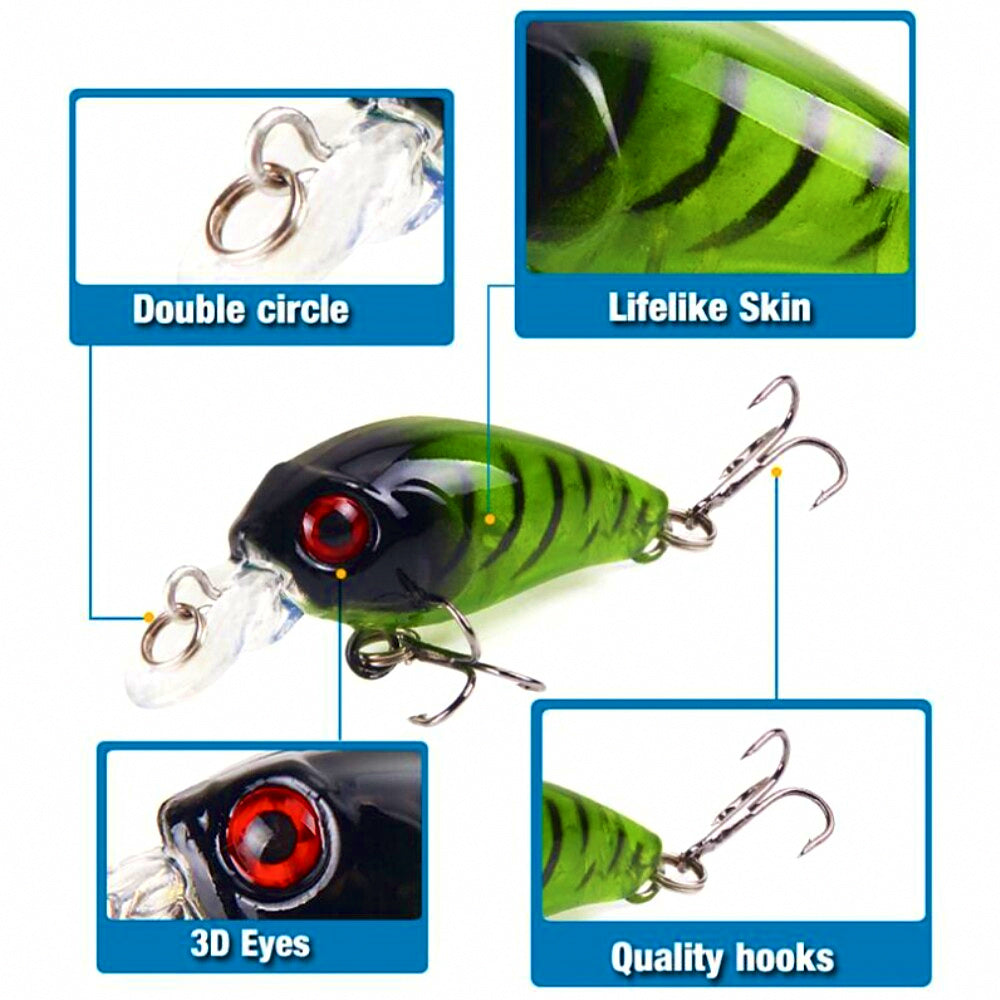 Floating Minnow Hard Bait, Single or 9-Piece Set – product photo