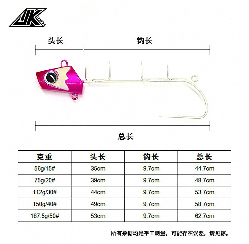 Glow Lead Head Single Hook, 56–188 g (2.0–6.6 oz) – product photo