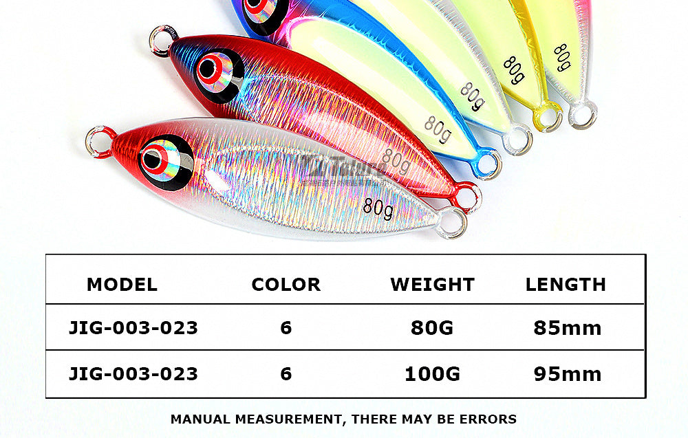 UV Glow Slow Pitch Jig, 80 g (2.8 oz) & 100 g (3.5 oz) – product photo