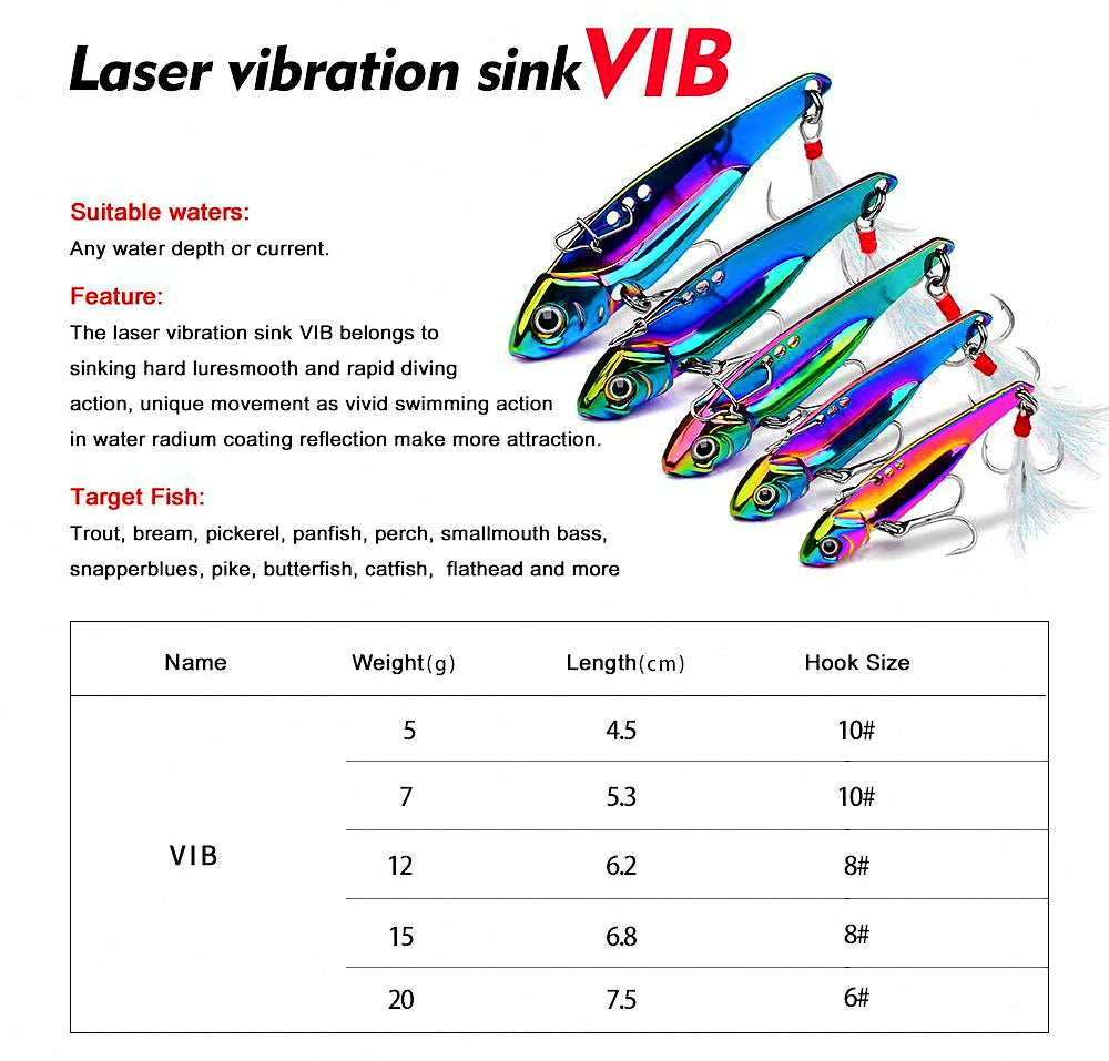 Metal Vibration Lure, 5–20 g (0.18–0.71 oz) – product photo