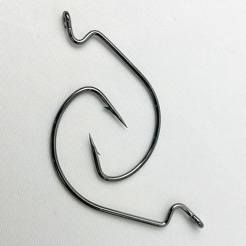 Wide-Belly Crank Single Hook, High-Carbon Steel, Barbed, 8–5/0 – product photo