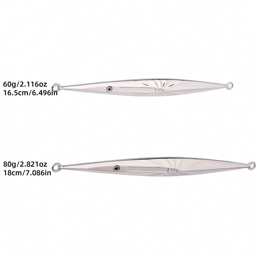Long Casting Metal Jig, Mirror Silver, 60–80 g (2.1–2.8 oz) – product photo