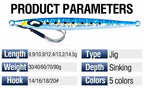 Fast-Sinking Glow Metal Jig, 30–90 g (1.1–3.2 oz) – product photo