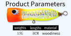 Wooden Popper Surface Lure, 15–30 g (0.5–1.1 oz) – product photo